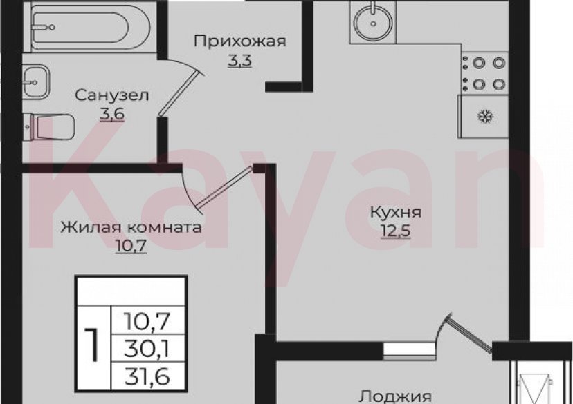 Продажа 1-комн. квартиры, 30.1 кв.м фото 0