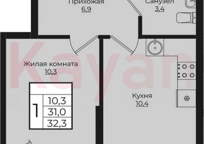 Продажа 1-комн. квартиры, 31 кв.м фото 0