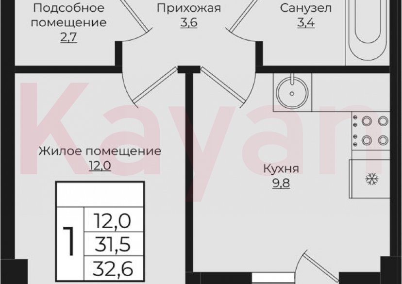 Продажа 1-комн. квартиры, 31.45 кв.м фото 0