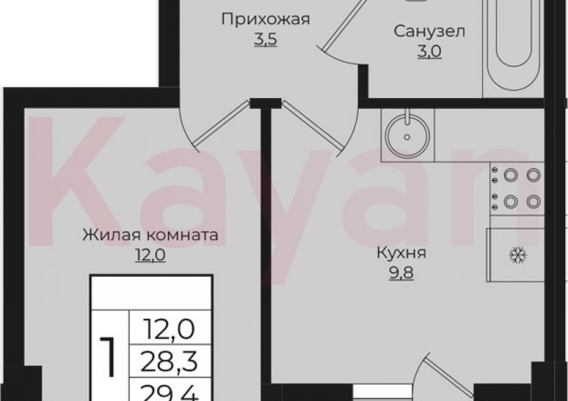 Продажа 1-комн. квартиры, 28.25 кв.м фото 0