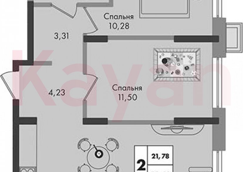 Продажа 2-комн. квартиры, 54.49 кв.м фото 0