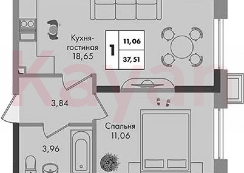 Продажа 1-комн. квартиры, 37.51 кв.м фото 0