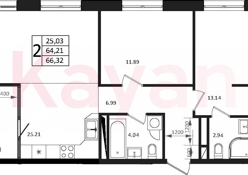 Продажа 3-комн. квартиры, 64.21 кв.м фото 0