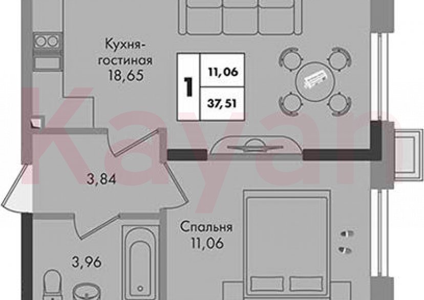 Продажа 1-комн. квартиры, 37.51 кв.м фото 0