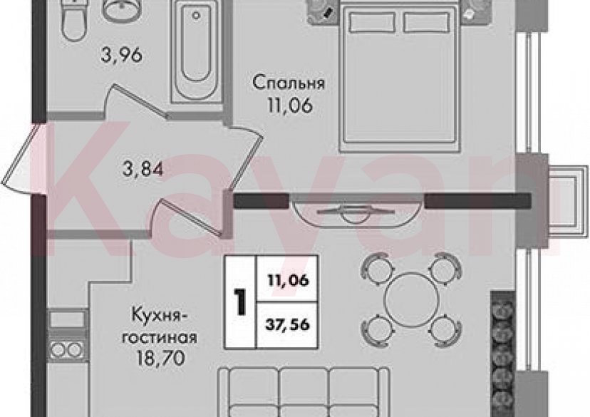 Продажа 1-комн. квартиры, 37.56 кв.м фото 0