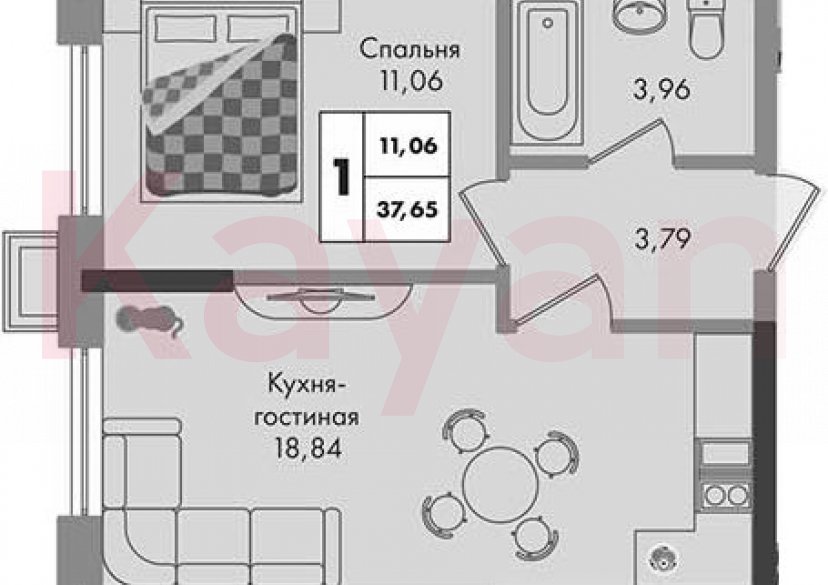 Продажа 1-комн. квартиры, 37.65 кв.м фото 0