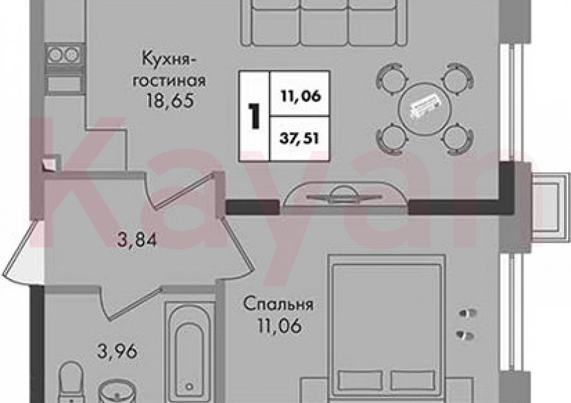 Продажа 1-комн. квартиры, 37.51 кв.м фото 0