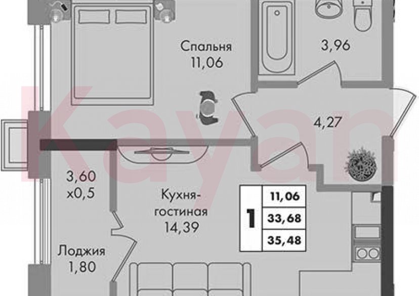 Продажа 1-комн. квартиры, 33.68 кв.м фото 0