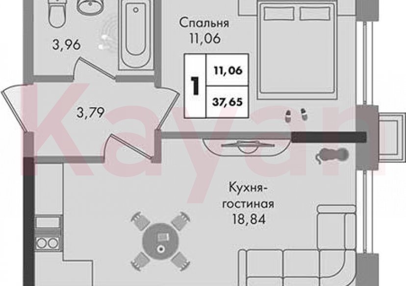 Продажа 1-комн. квартиры, 37.65 кв.м фото 0