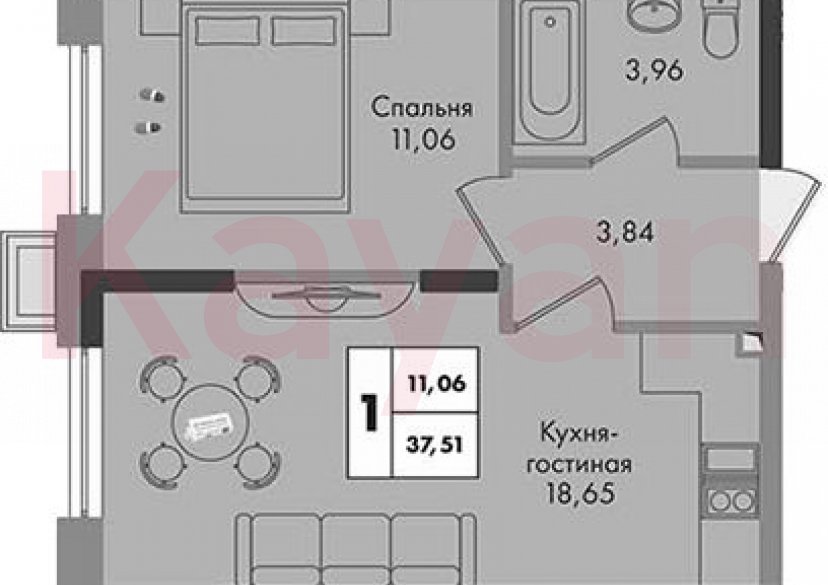 Продажа 1-комн. квартиры, 37.51 кв.м фото 0