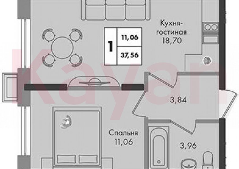 Продажа 1-комн. квартиры, 37.56 кв.м фото 0