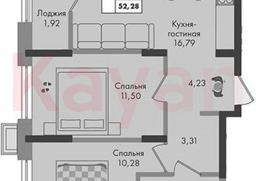 Продажа 2-комн. квартиры, 50.36 кв.м фото 0