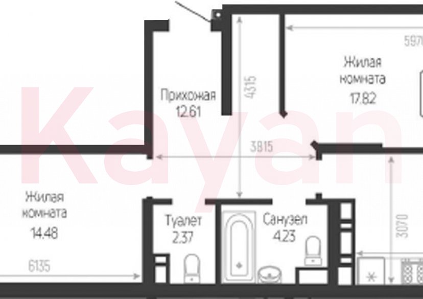 Продажа 2-комн. квартиры, 61.58 кв.м фото 0