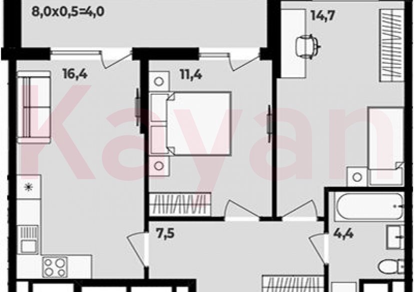 Продажа 3-комн. квартиры, 54.4 кв.м фото 0