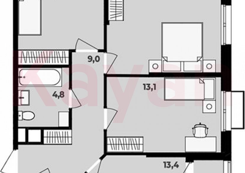 Продажа 3-комн. квартиры, 70.3 кв.м фото 0