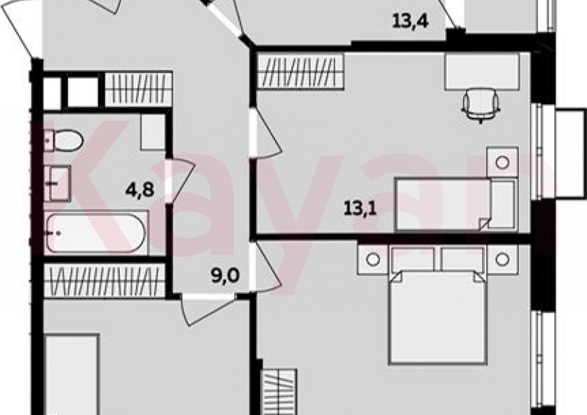 Продажа 3-комн. квартиры, 70.3 кв.м фото 0