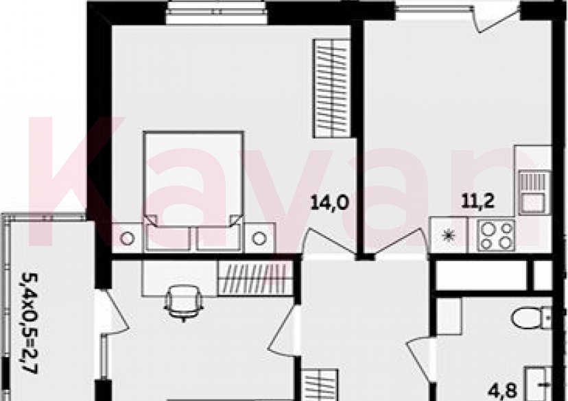 Продажа 2-комн. квартиры, 45.3 кв.м фото 0