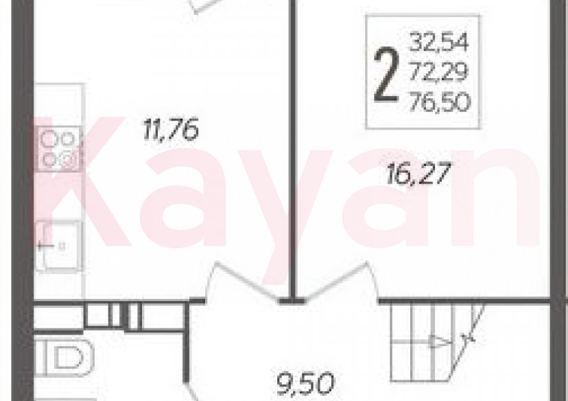 Продажа 2-комн. квартиры, 72.29 кв.м фото 0