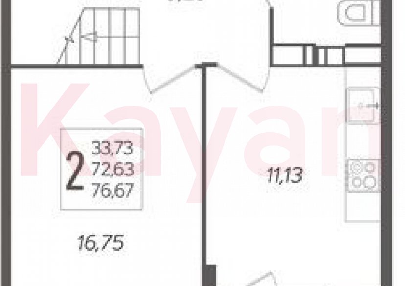 Продажа 2-комн. квартиры, 72.63 кв.м фото 0