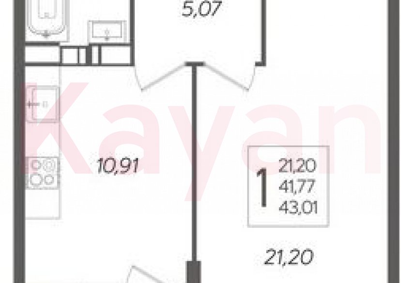 Продажа 1-комн. квартиры, 41.77 кв.м фото 0