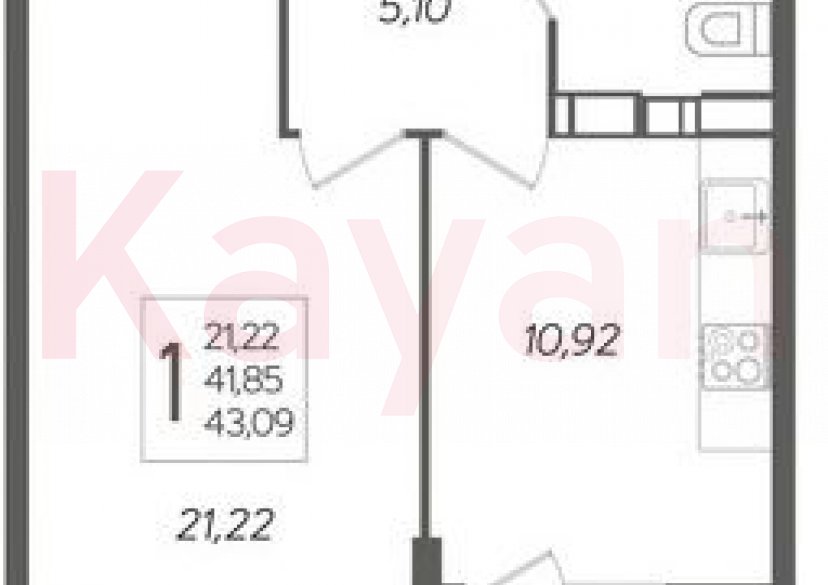 Продажа 1-комн. квартиры, 41.85 кв.м фото 0