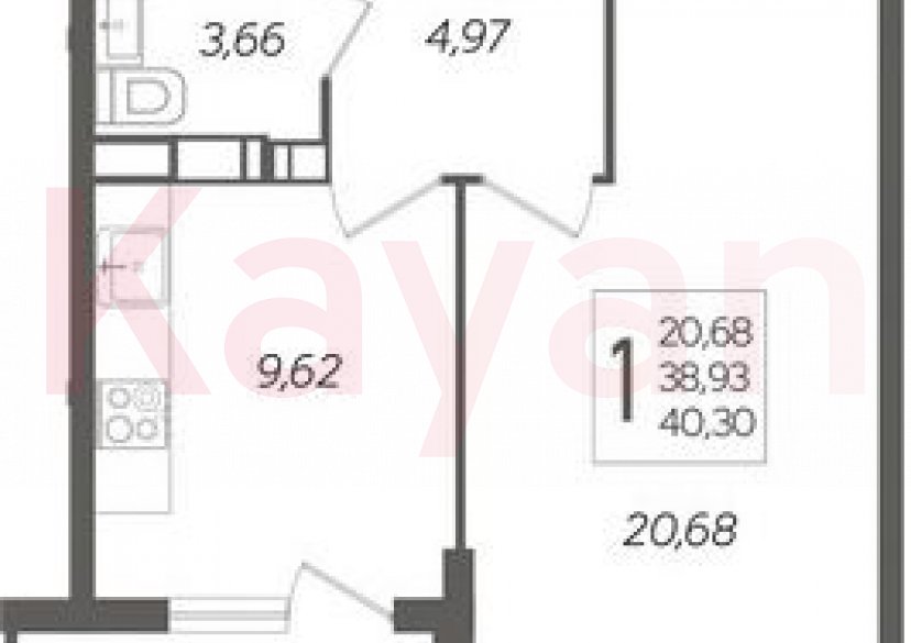 Продажа 1-комн. квартиры, 38.93 кв.м фото 0