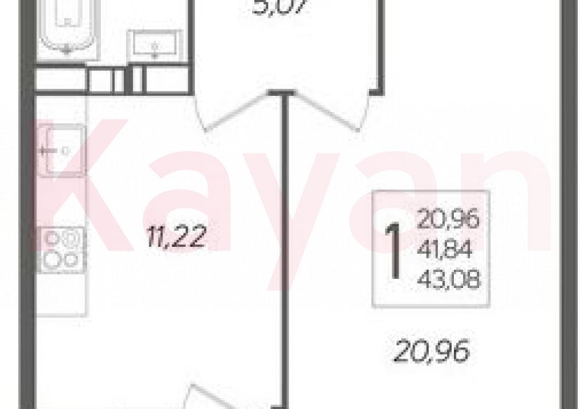 Продажа 1-комн. квартиры, 41.94 кв.м фото 0