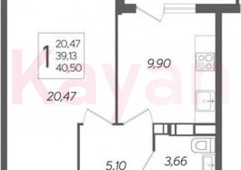 Продажа 1-комн. квартиры, 39.3 кв.м фото 0