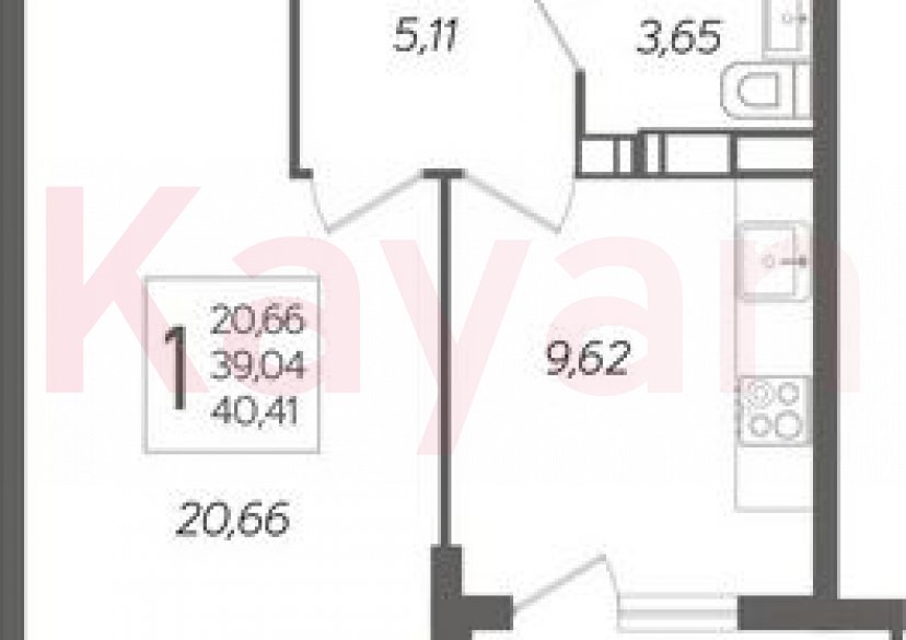 Продажа 1-комн. квартиры, 39.04 кв.м фото 0