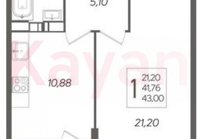 Продажа 1-комн. квартиры, 41.76 кв.м фото 0