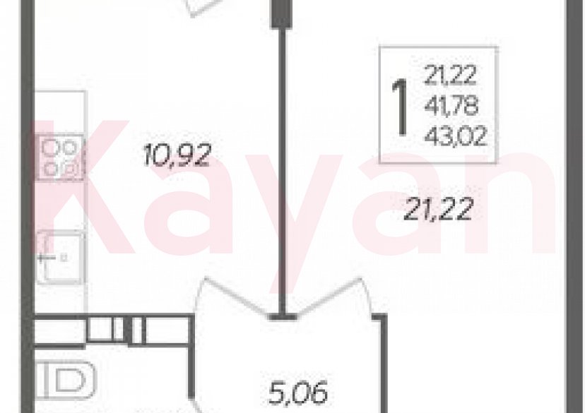 Продажа 1-комн. квартиры, 41.78 кв.м фото 0