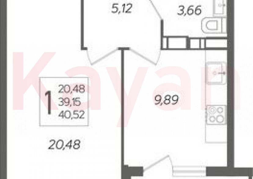 Продажа 1-комн. квартиры, 39.26 кв.м фото 0