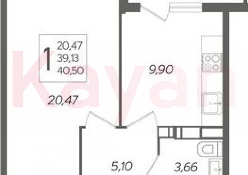 Продажа 1-комн. квартиры, 39.3 кв.м фото 0