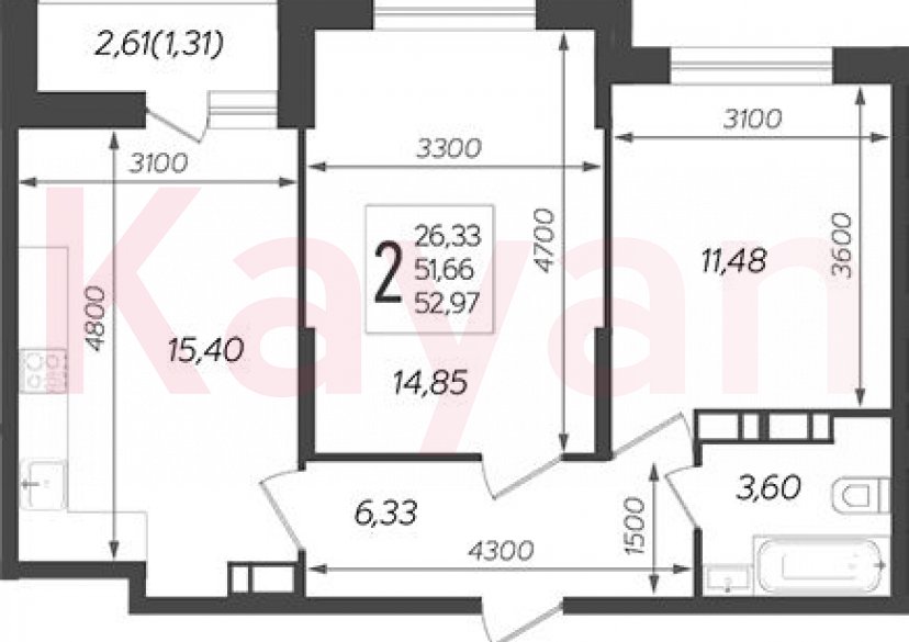 Продажа 3-комн. квартиры, 51.66 кв.м фото 0