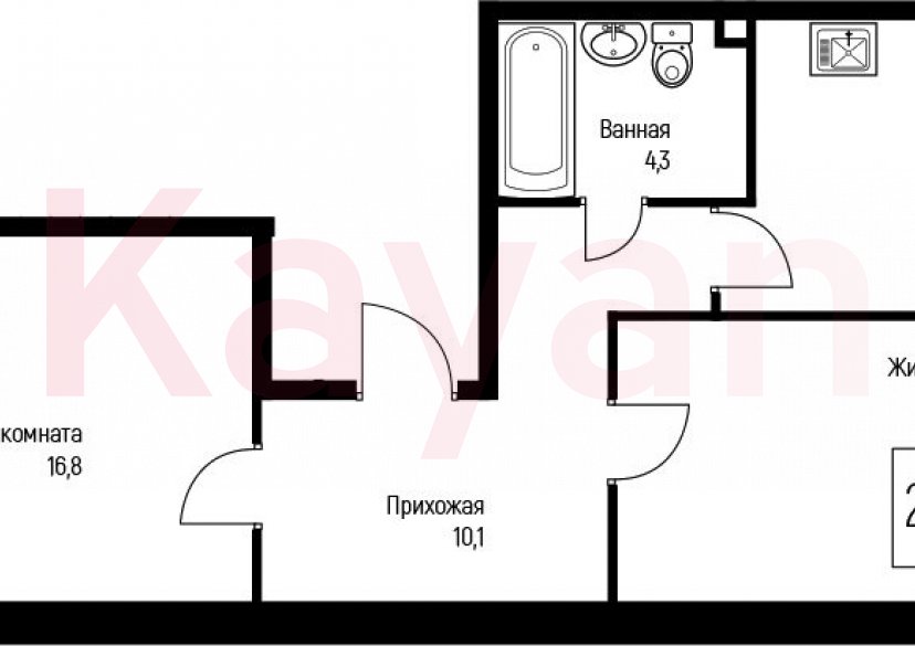 Продажа 2-комн. квартиры, 56.7 кв.м фото 0