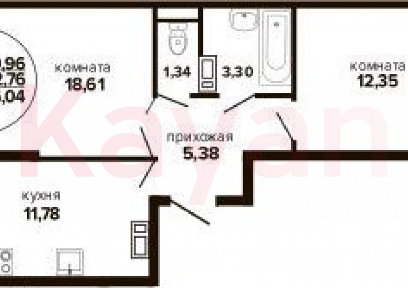 Продажа 2-комн. квартиры, 52.76 кв.м фото 0