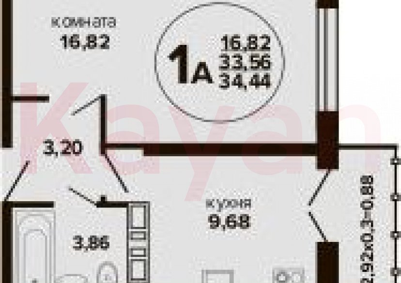 Продажа 1-комн. квартиры, 33.56 кв.м фото 0