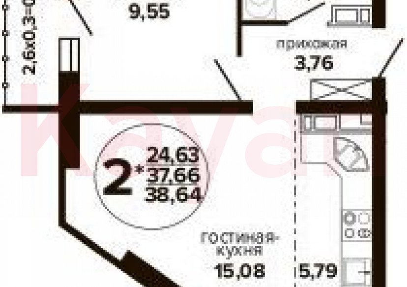 Продажа 2-комн. квартиры, 37.66 кв.м фото 0