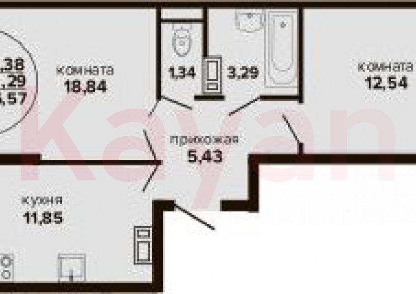 Продажа 2-комн. квартиры, 53.29 кв.м фото 0