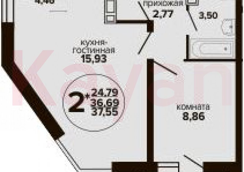 Продажа 2-комн. квартиры, 36.69 кв.м фото 0