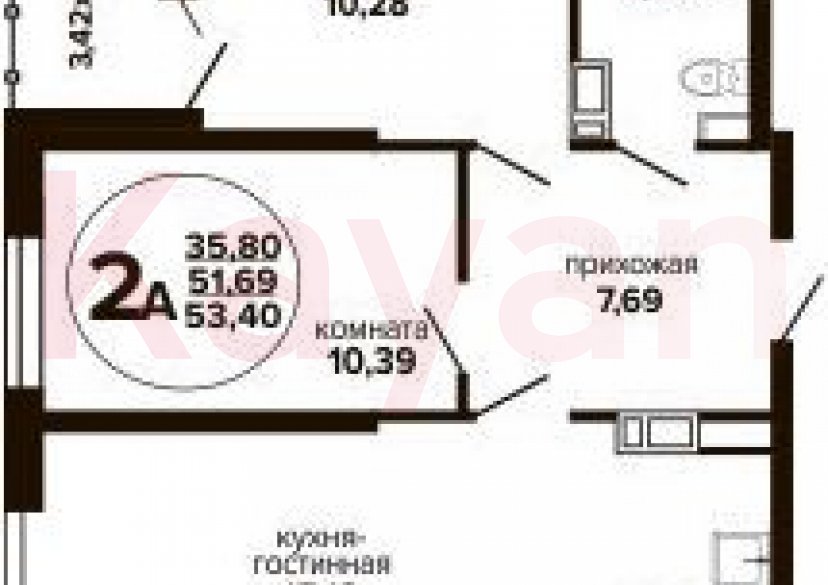 Продажа 3-комн. квартиры, 51.69 кв.м фото 0