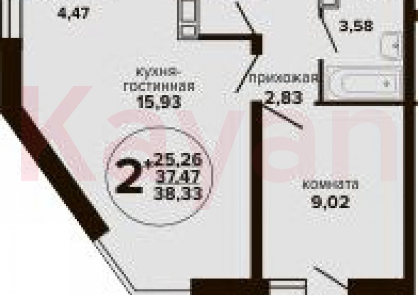 Продажа 2-комн. квартиры, 37.47 кв.м фото 0