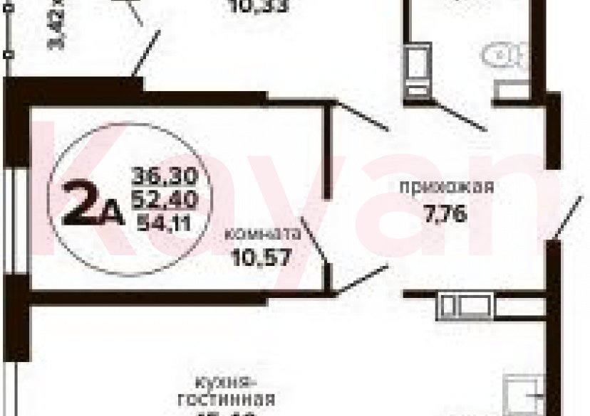 Продажа 3-комн. квартиры, 52.4 кв.м фото 0