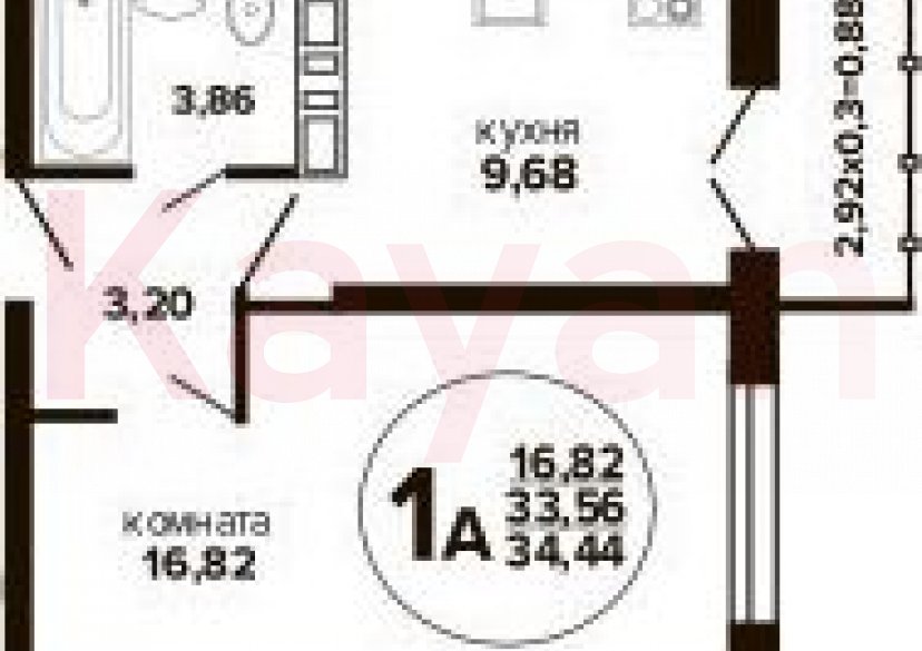 Продажа 2-комн. квартиры, 33.56 кв.м фото 0