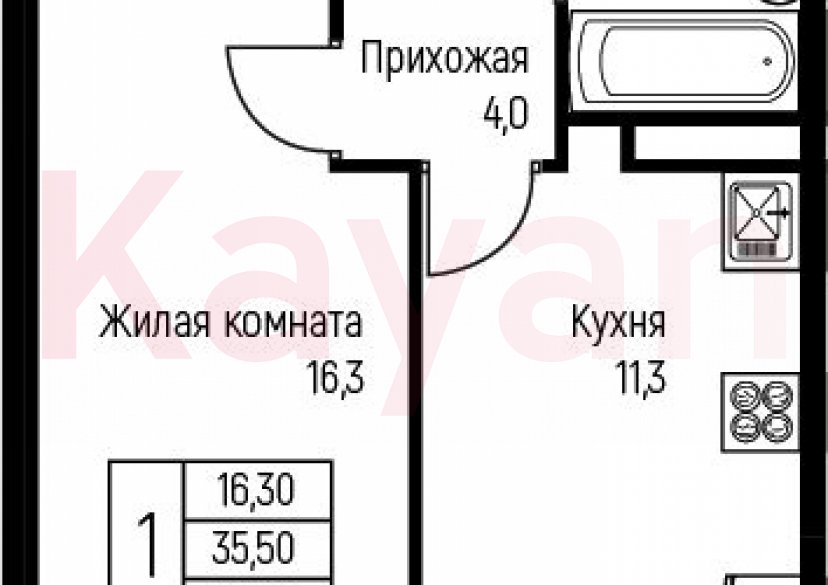 Продажа 1-комн. квартиры, 35.5 кв.м фото 0