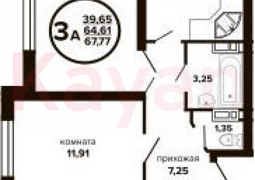 Продажа 3-комн. квартиры, 64.61 кв.м фото 0