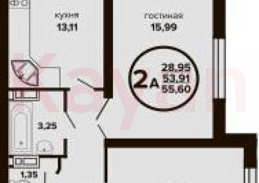 Продажа 2-комн. квартиры, 53.91 кв.м фото 0