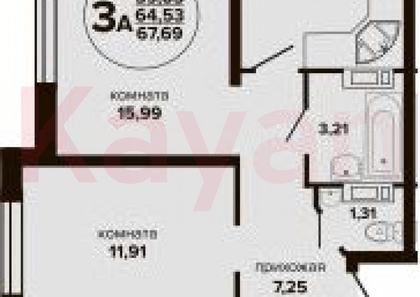 Продажа 3-комн. квартиры, 64.53 кв.м фото 0