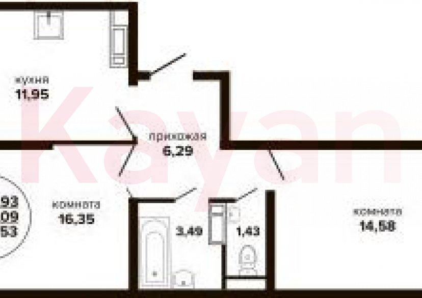 Продажа 2-комн. квартиры, 54.09 кв.м фото 0