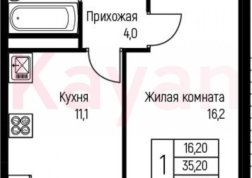 Продажа 1-комн. квартиры, 35.2 кв.м фото 0